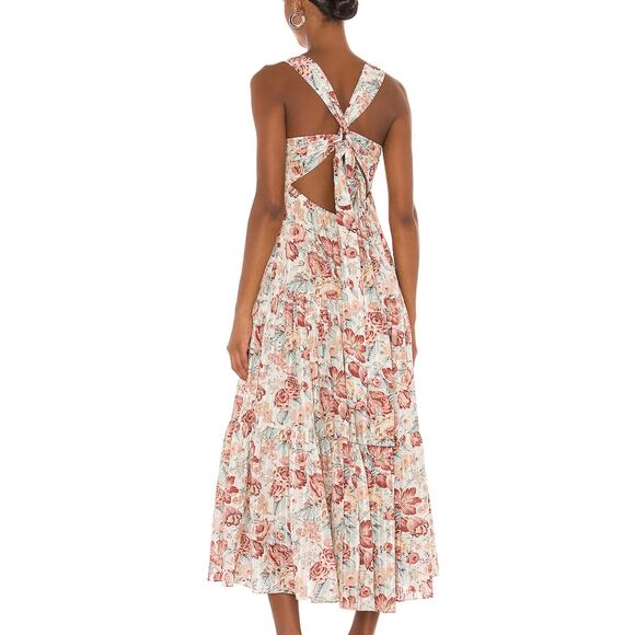 Rebecca Taylor Floral Lucienne Dress Tie Back Midi - Picture 2 of 11